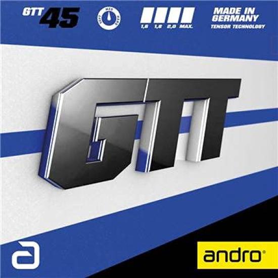 

Andro Table Tennis Rubber GTT45 Light Tension Back Soft Rubber 112277 Black 1.6