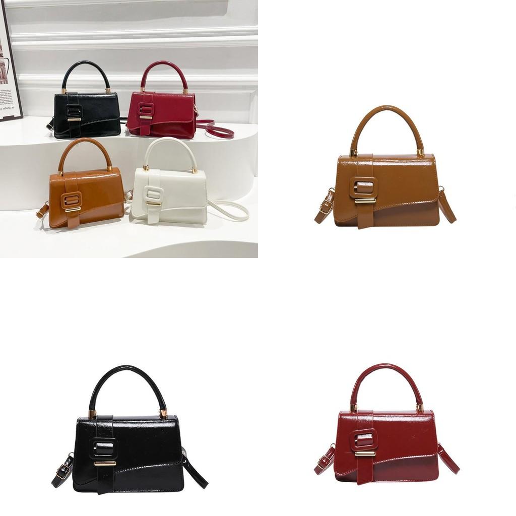 Chic Small Square Handbag For Women In Stylish Black White Brown And Red Colors For Everyday Use