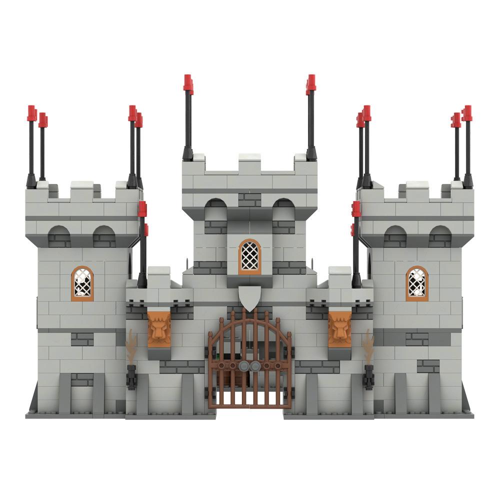 Lion Fortress Castle Modular Wall Tower Corner Medieval Military Soldier Figure Scene Ornament