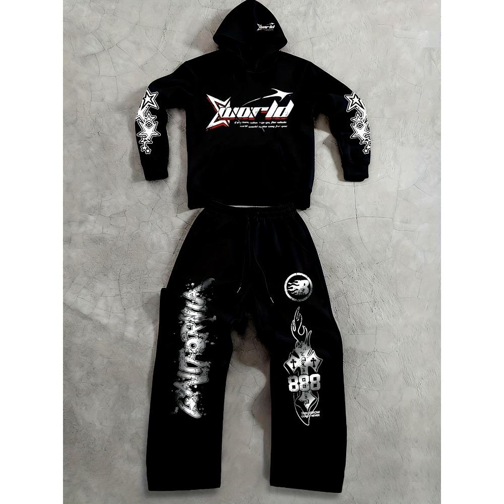 

Men s Outdoor Wear Set, Personalized Youth Casual Pullover, Spring and Autumn Long Sleeved Sportswear Set, Outdoor Set S