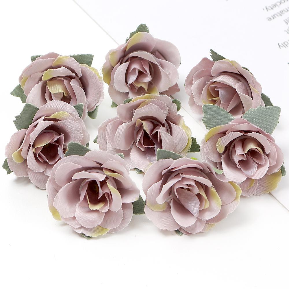 10/20Pcs 3.5cm Mini Rose Artificial Flowers Heads for Home Decor Garden Wedding Decoration Fake Flowers DIY Craft Accessories