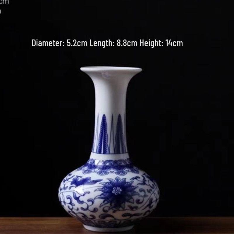 Antique Blue and White Chinese Porcelain Vase - European & American Handicraft for Flower Arrangements