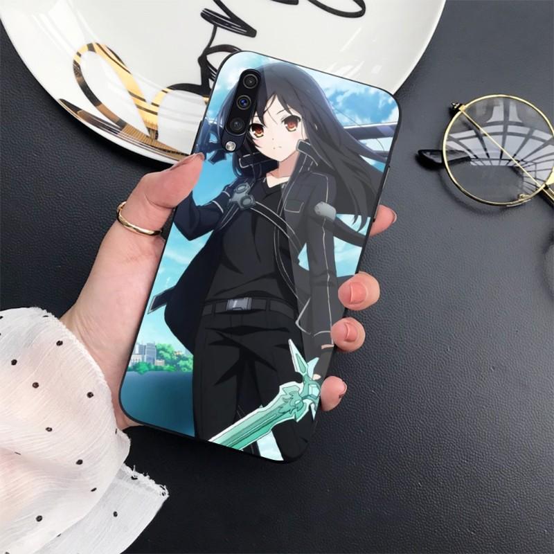 Accel World Telefonhülle für Samung A32 A51 A52 HINWEIS 10 20 S10 S20 S21 S22 Pro Ultra Schwarze PC-Glas-Telefonabdeckung