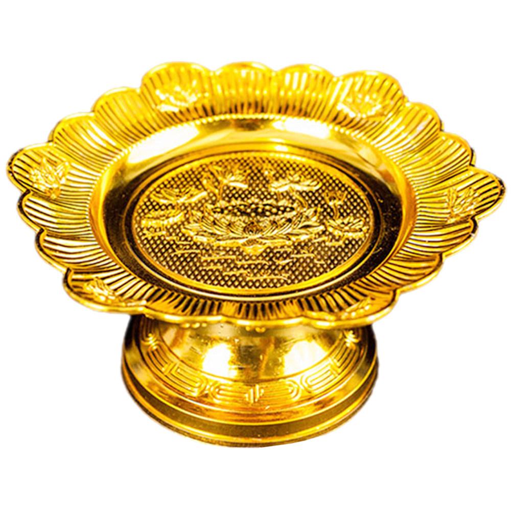 1 Piece Lotus Offering Plate Smooth Finish Fruit Snack Tray for Temple Use Vintage Buddhist Worship Supplies Easy Clean Design