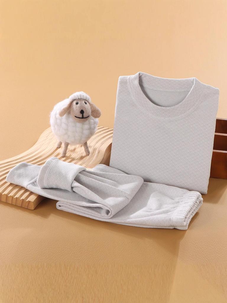 2025 Kids' Seamless Thermal Fleece Underwear Set: Warm Tops & Bottoms for Boys and Girls