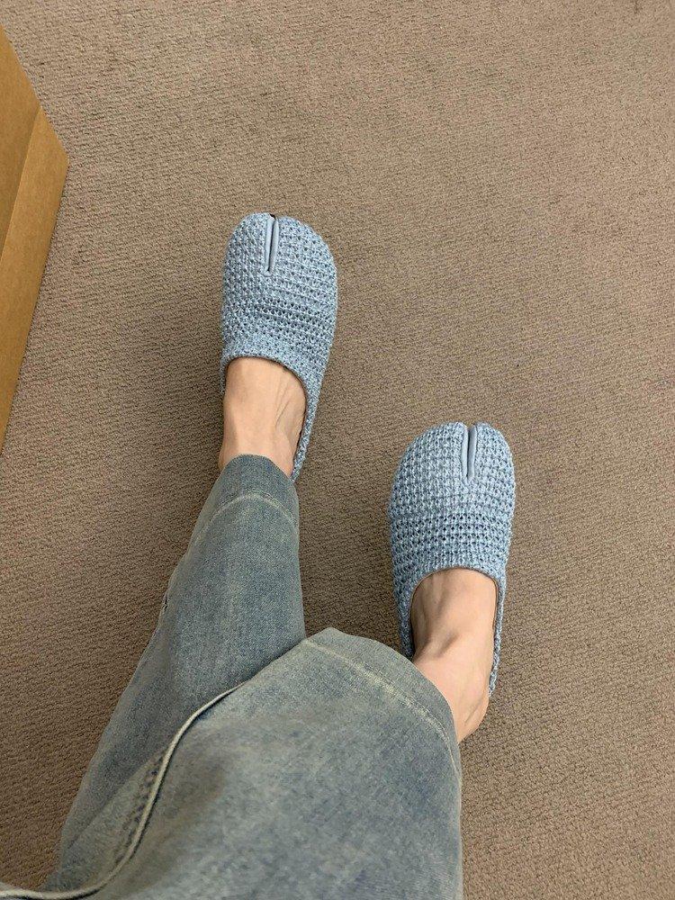 

[Youshilai] Late evening wind split toe bohemian shoes 2025 new summer one pedal bag head half drag 35