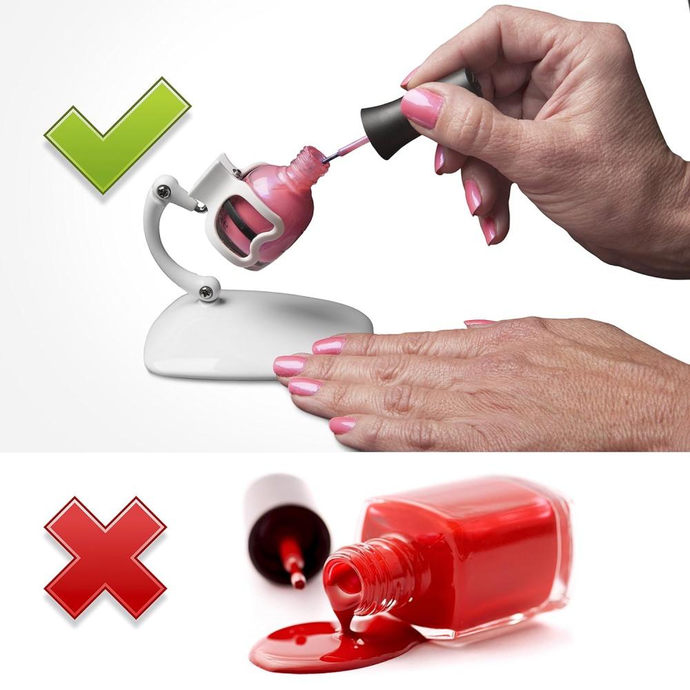 Držák na laky na nehty - Držák na lahvičky s úchopem a hrotem - Příslušenství pro manikúru a pedikúru - Nástroj pro nail art - Stojan na laky na nehty odolný proti rozlití