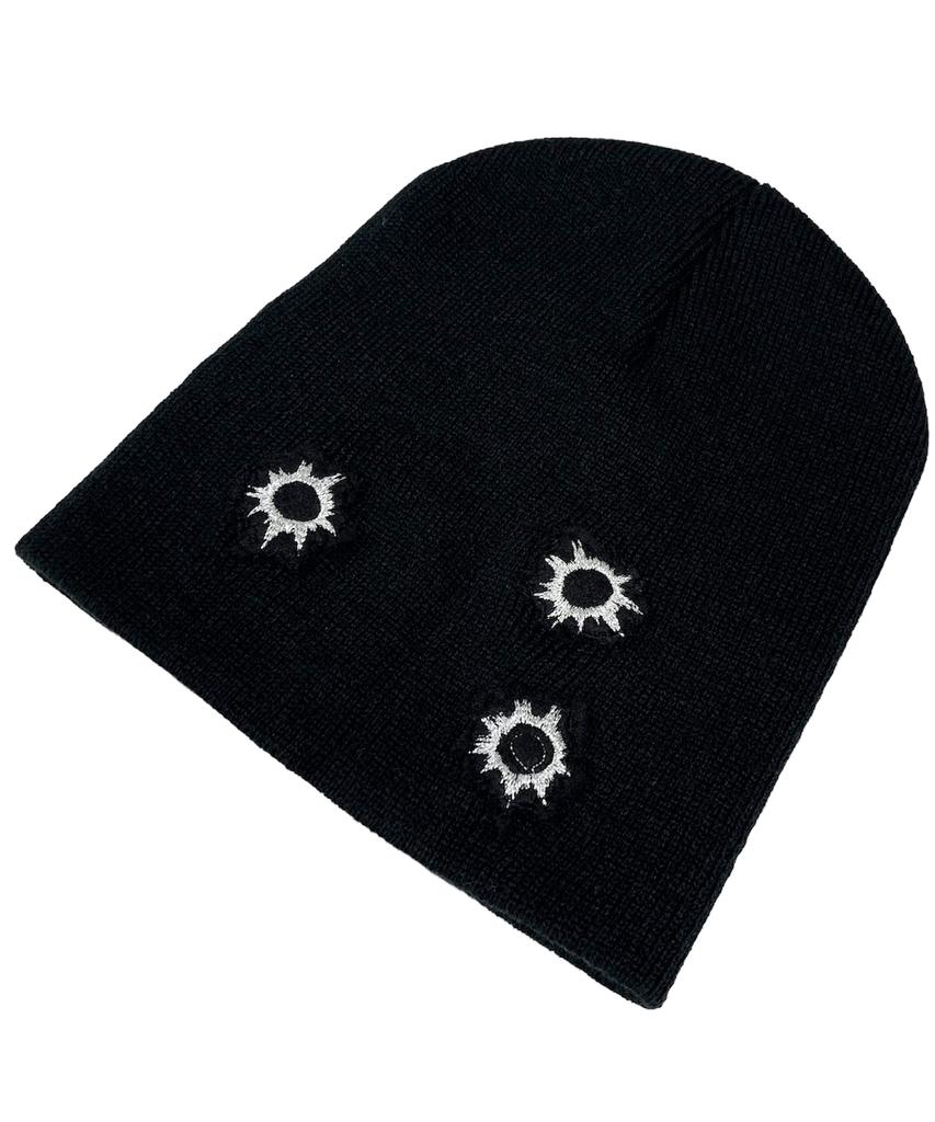 SK8ER ROCK Shot Holes Beanie ((Black))