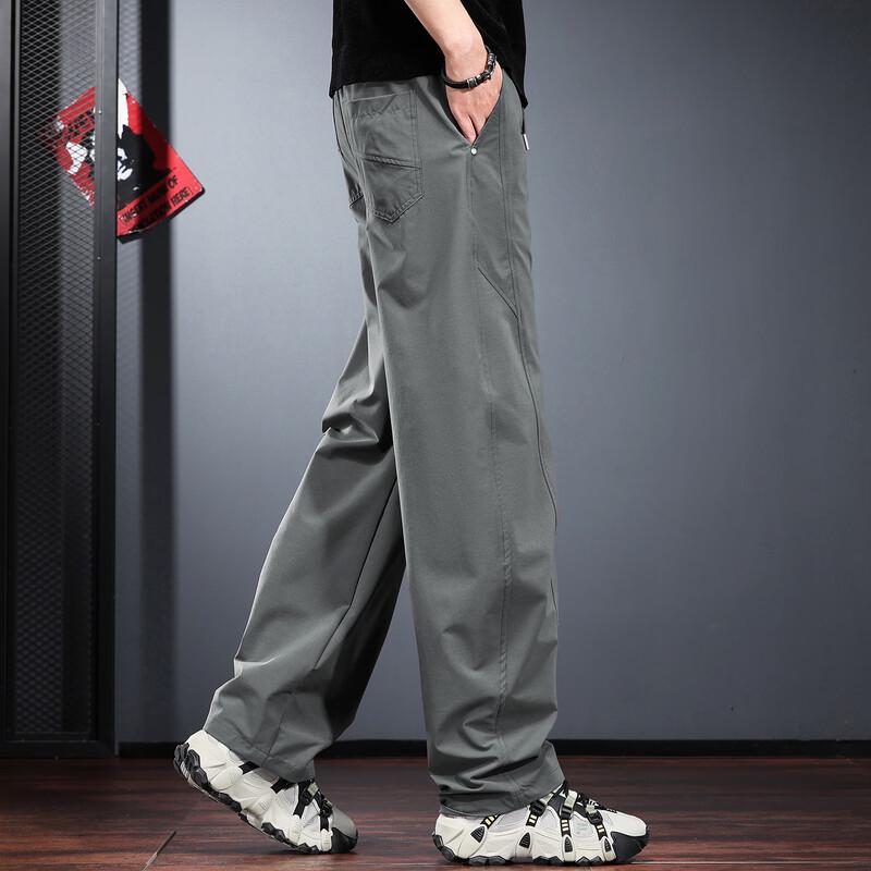Jielenuo Men's Summer Outdoor Quick-Dry Straight-Leg Casual Pants