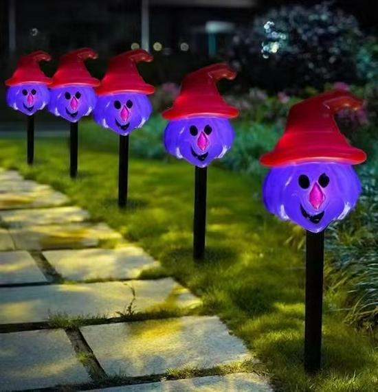 Halloween Solar Pumpkin and Ghost Outdoor Waterproof Garden Lights