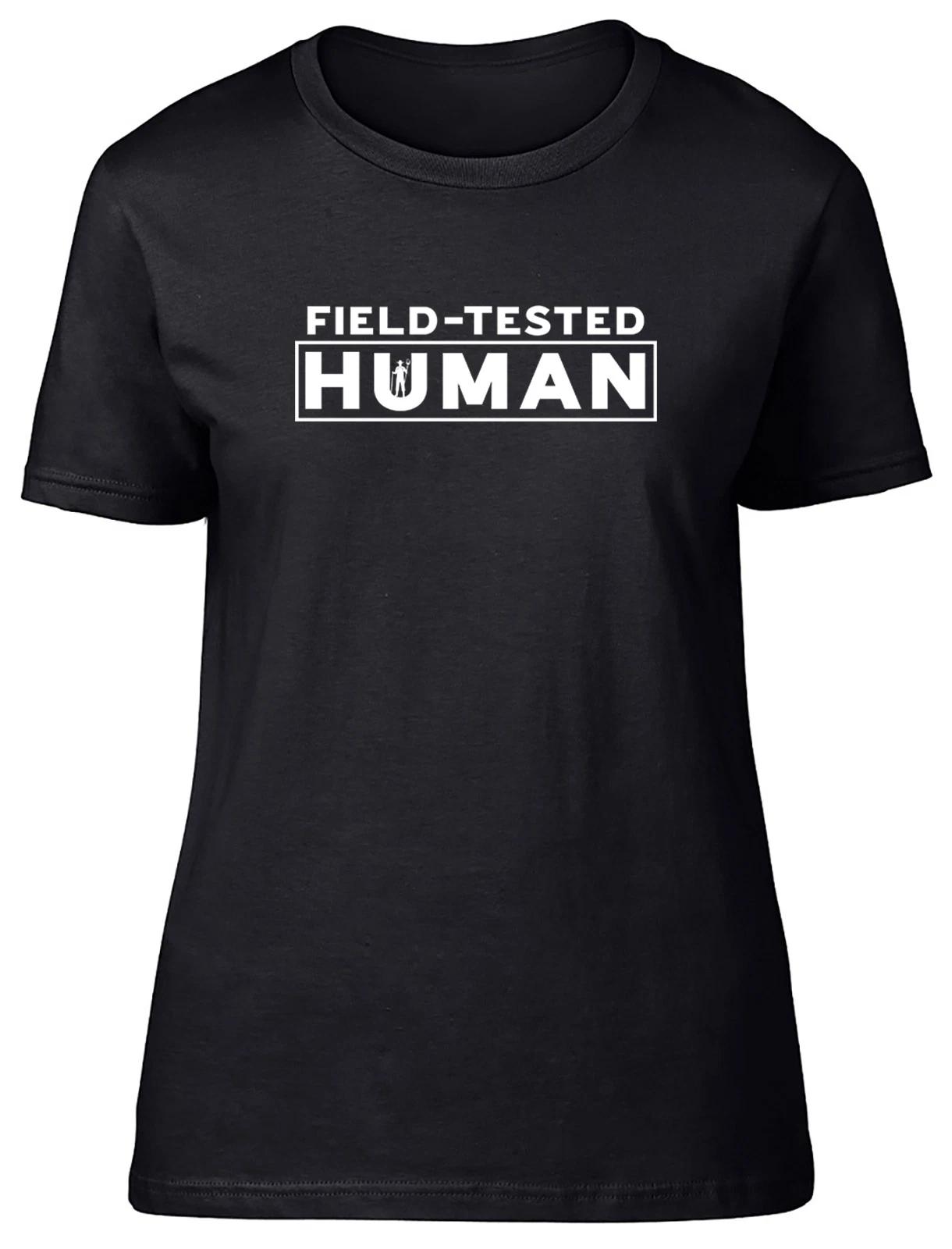 Funny Farming Field Tested Human Womens T-Shirt Ladies Gift Tee XS