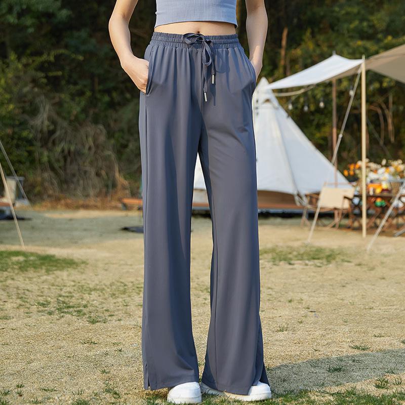 

Jiao s Ice Silk UPF50+ Women s Wide-Leg Sun Protection Pants - Lightweight, Loose-Fit Summer Trousers M