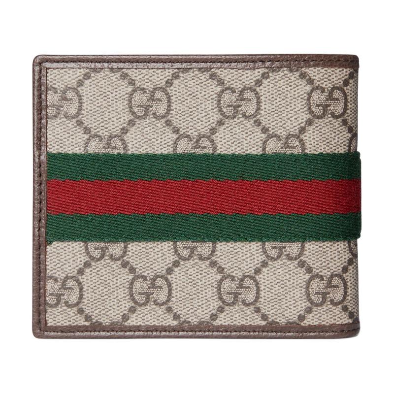 Gucci Portefeuille Ophidia en toile avec détail Web usé et logo Double G pour homme - Beige