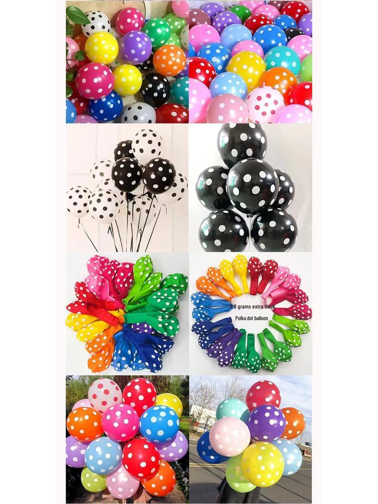 Candy Color Polka Dot Balloons 12" 280g for Children's Day & School Event Decoration