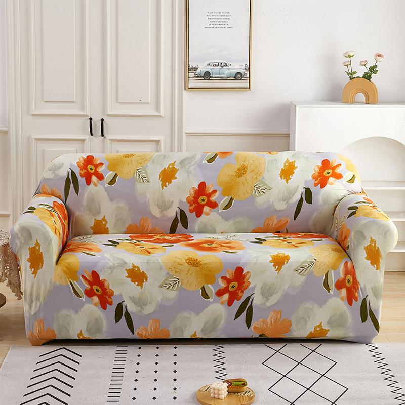 Floral Printed Elastic Sofa Cover for Living Room Chair Cover Protector Purchase Two Separate Covers to Your Whole L-shaped Sofa