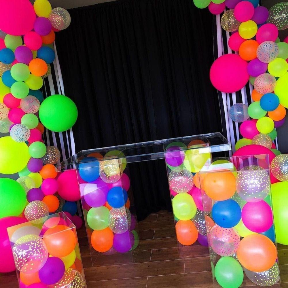 100PCS 12inch UV Neon Balloons Luminous Fluorescent Balloons Party Supplies Glow Latex Balloons
