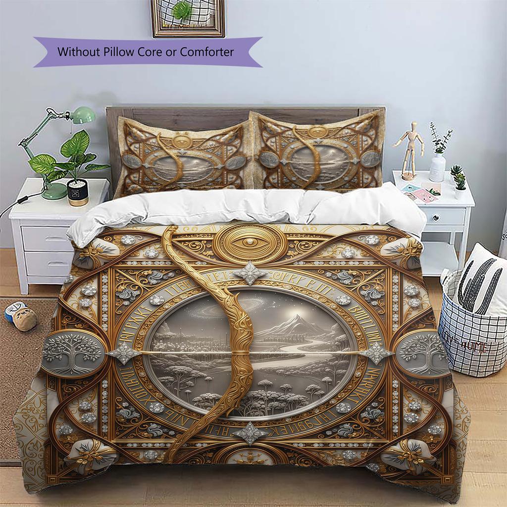 Embossedtotem Pattern Bedding Quilt Set Quilt Cover Pillowcase Home Decoration Birthday Gift (1 * duvet cover + 2 * pillowcase, without core)
