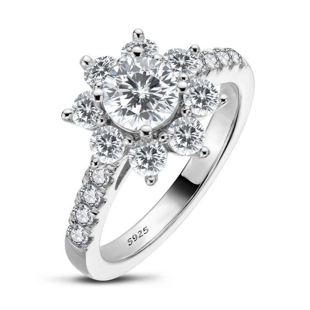 Klasické stříbrné prsteny 925 pro ženy se zirkony AAA, dárky k výročí svatby, velikost 4-8, velkoobchod