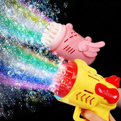 Bubble Gun Electric Automatic Soap Rocket Bubbles Machine Kids Portable Outdoor Party Toy LED Light Blower Toys Children Gifts