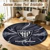 Round Rug Custom NameAthletic Bilbao Football Pattern Non Slip Carpet Home Floor Decor