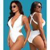 New One-piece Swimsuit Splicing Bikini European and American Swimsuit Women's Cross Swimsuit Color Matching Bikini64