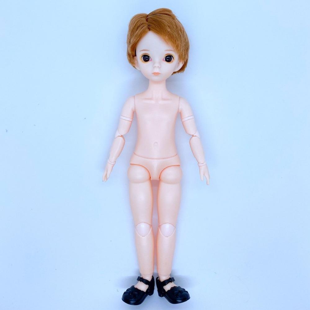 Children With Hair Boys Dolls Toy 3D Eyes Dress Up 16 Doll 30cm Jointed Swivel Joints Doll Collocation
