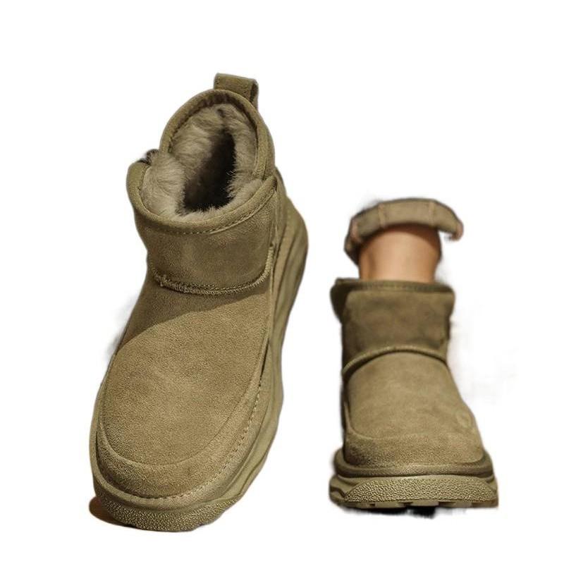 Snow boots winter velvet warm large cotton shoes fur integrated bread shoes winter