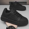 Black Warrior Men's 2024 Casual Kitchen Work Shoes: Thick Sole, Autumn/Winter Bread Chef Sneakers