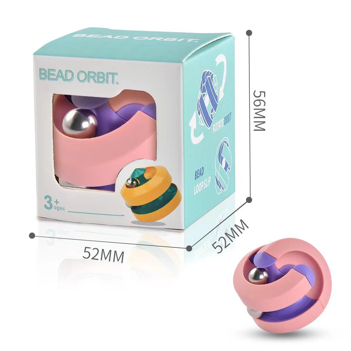 

Orbit Ball Fidget Toys Decompression Anxiety Adhd Stress Relief Spinning Toy Beads Track Ball Gifts Kids Adults (As shown-26325)-