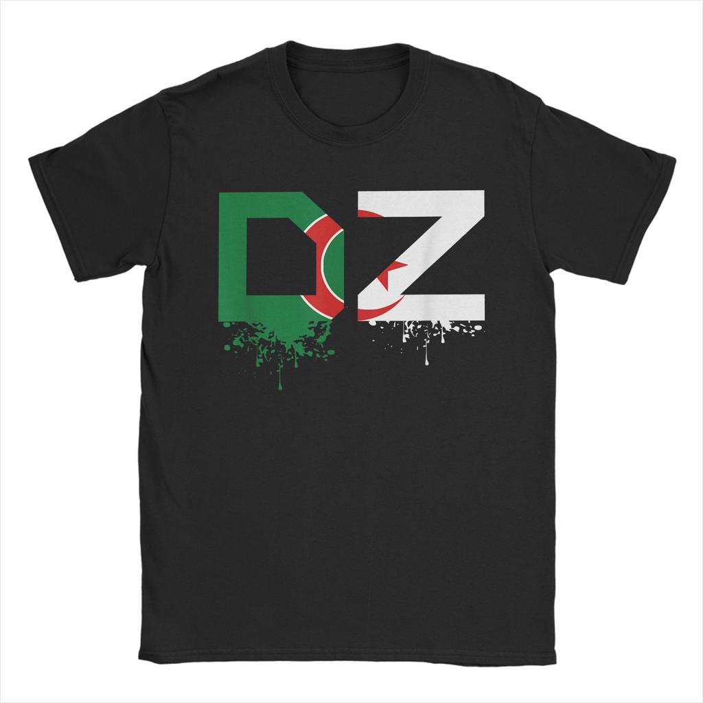 DZ Algeria Algerian Flag Men T Shirt Africa Arab Novelty Tees Short Sleeve Round Collar T-Shirt Cotton Summer Clothing