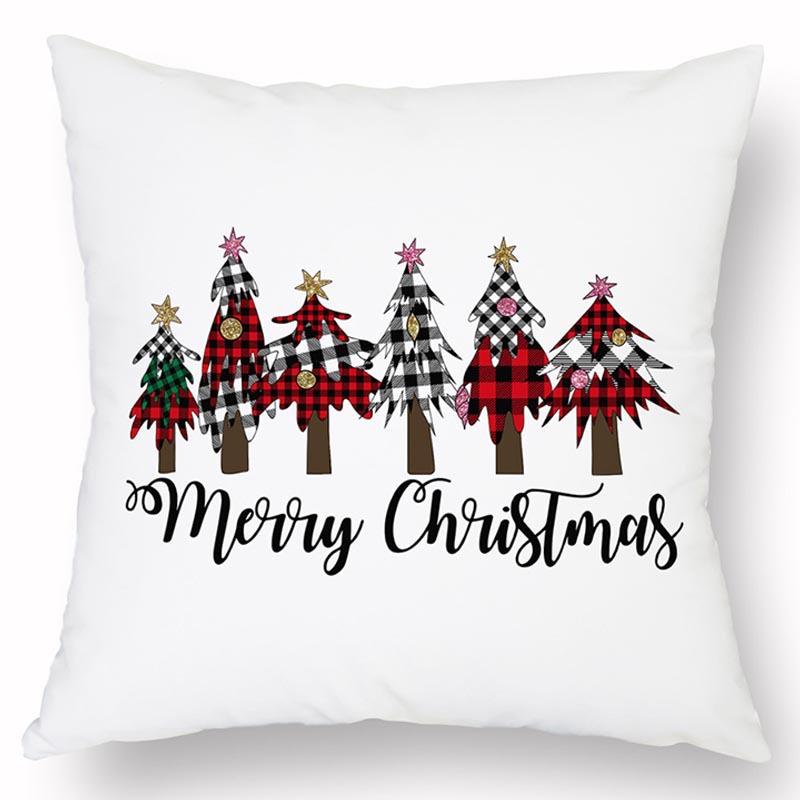 Νέα Χριστουγεννιάτικη Λινή Τυπωμένη Μαξιλαροθήκη Σπίτι Καναπές Σαλόνι Διακοπές Ανθεκτικό στη Βρωμιά Μαξιλάρι