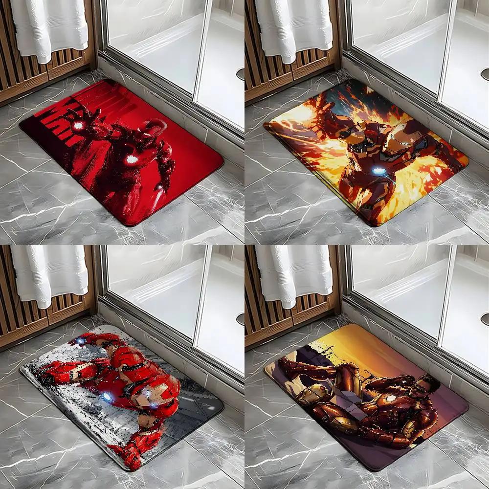 Cool I-Iron Man Classic Carpet Bathroom Anti-slip Mat Door Mat Home Decoration Mat Entrance Door Mat Scratch-resistant Door Mat