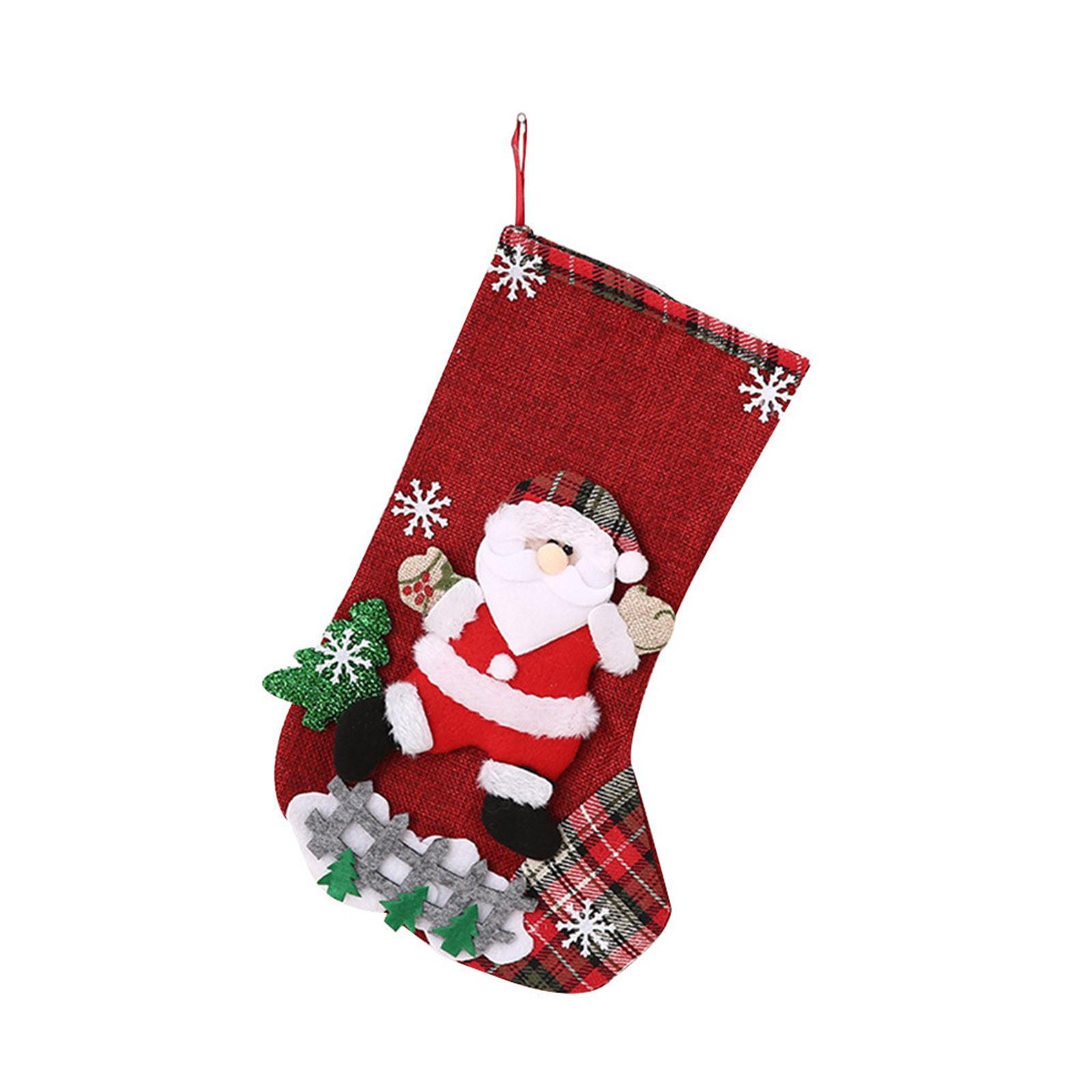 

Модные рождественские чулки, подарочная сумка, принадлежности для украшения елки One Size красный