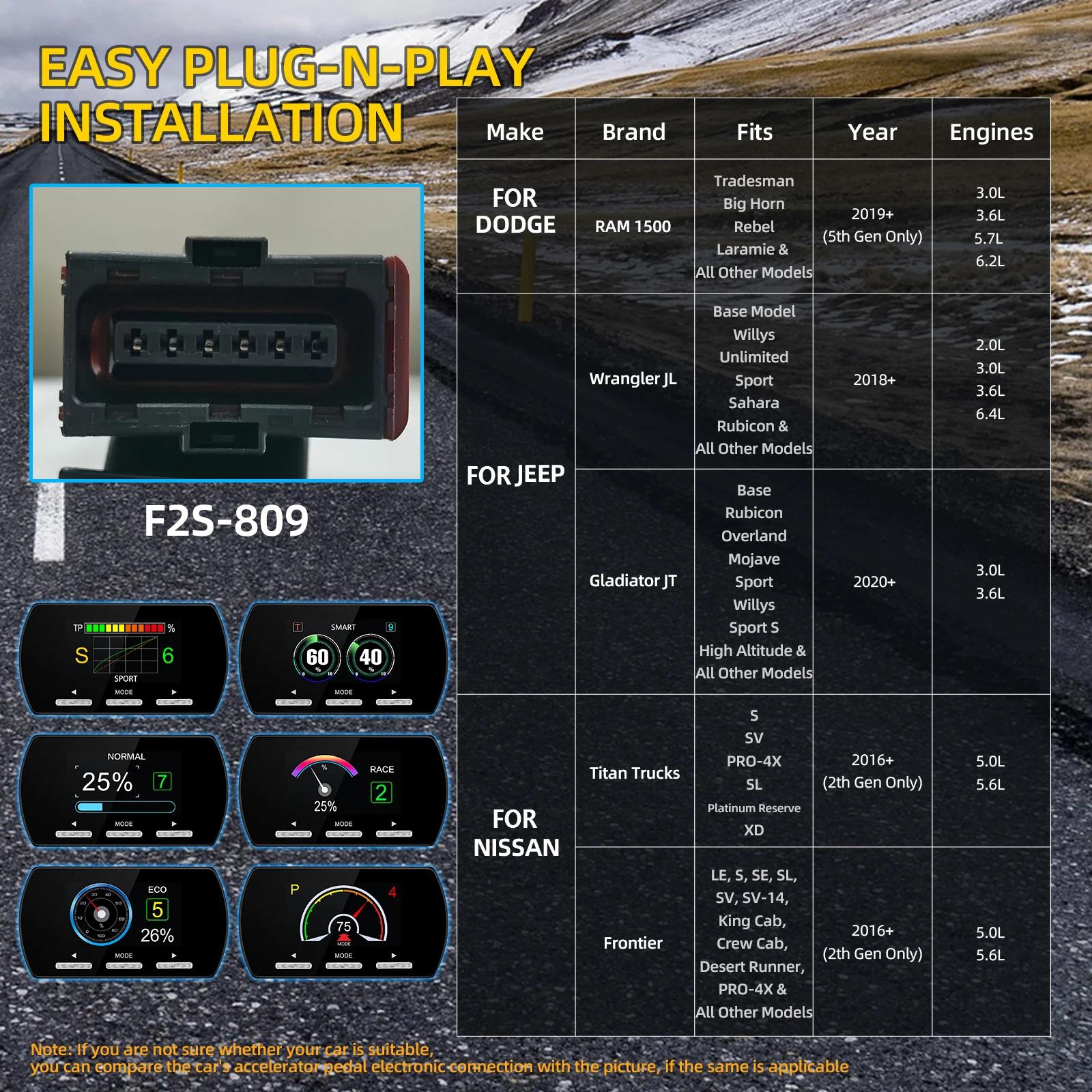 Car Electronic Throttle Controller with 11 modes Car Pedal Booster Car Throttle Response Controller Racing customized F2S-809