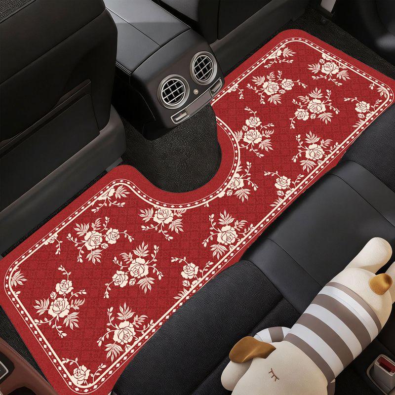 New Chinese-Style Car Floor Mats, Universal, Dirt-Resistant, Earthy Red, with a Sense of Atmosphere, Can Be Cut, Diatomaceous Earth Car Carpet Mats