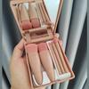 Foundation Brush, Loose Powder Brush, Eye Shadow Brush, 5 Pieces with Makeup Mirror, Travel Makeup Brush Set, Mini Portable Boxed Makeup Brush