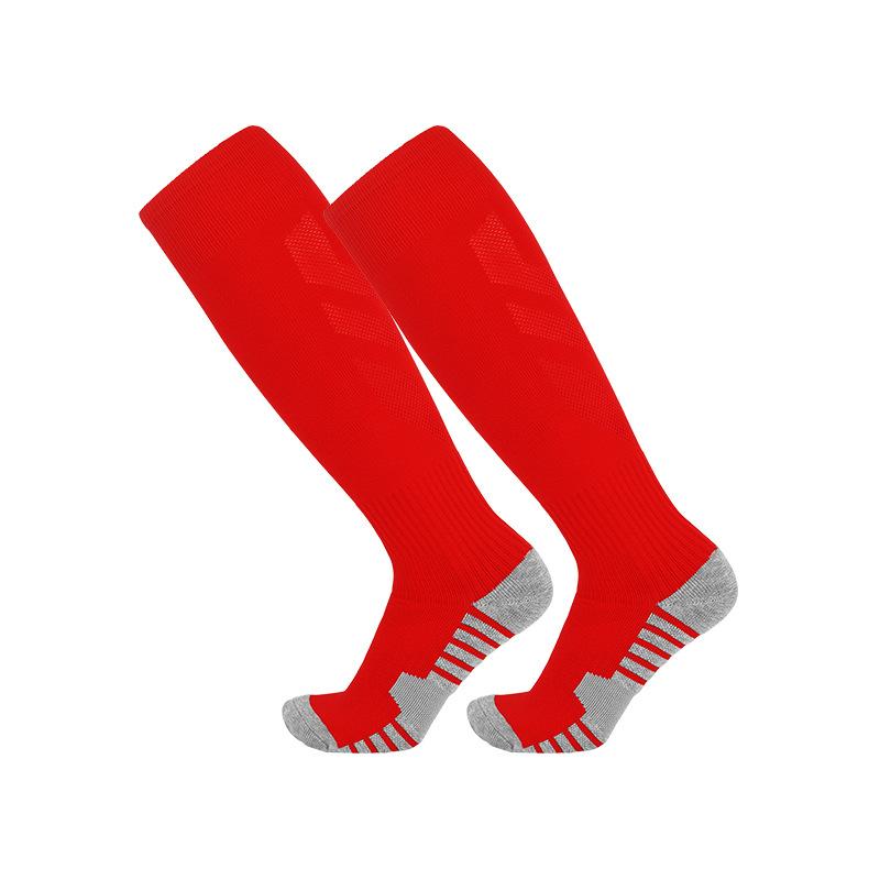 Non-Slip Actual Combat Football Socks Men S Tall Tube Professional Socks Thickened Towel Bottom Long Tube Children S Sports Socks Msize(shoesizes34-38) красный