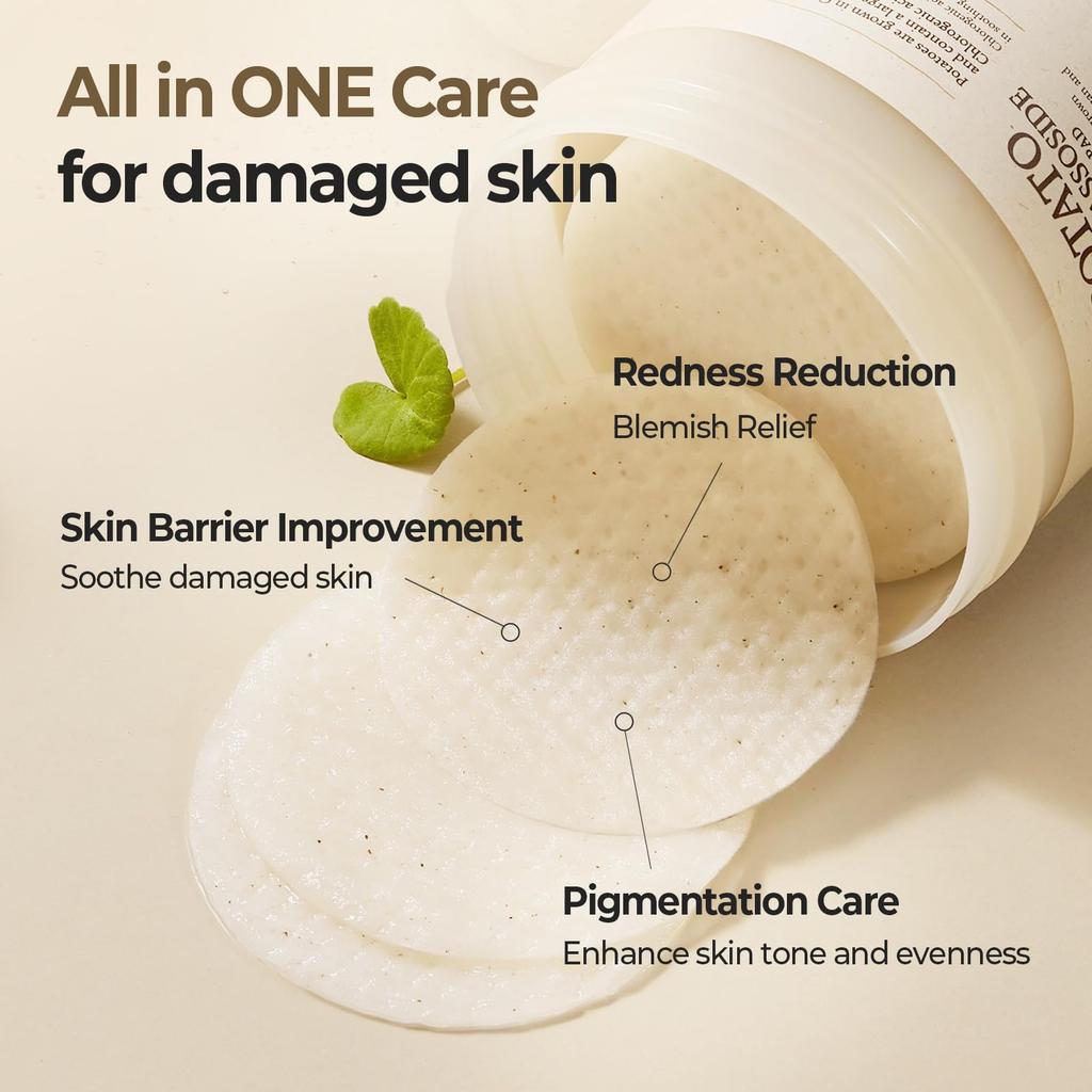 SKINFOOD Potato Madecassoside Soothing Korean Toner Wipe Pads Pads, Cosmetics, Pads,