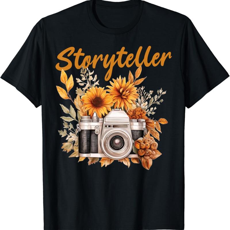 Photographer Vintage Floral T Shirt Storyteller Photography S разноцветный
