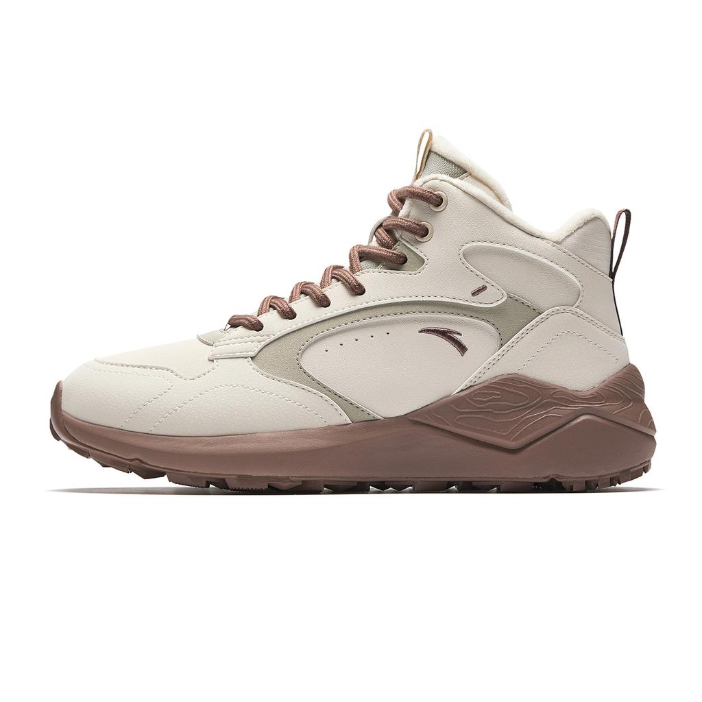 Anta Tazhou Synthetic Leather Fabric Retro Trendy Fashion Wear-Resistant Shock Absorption High-Top Casual Shoes Women Casual Shoes 922548922-1