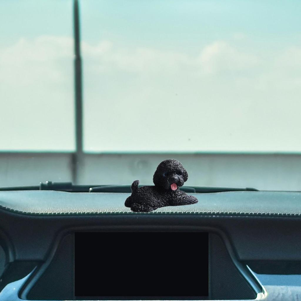 Köpek Minyatür Figürin Araba Gösterge Paneli Dekorasyonu Sanat El Sanatları Reçine Yaratıcı Masaüstü Süsü için