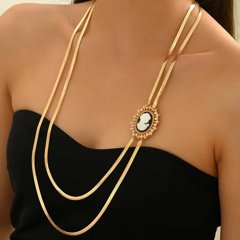 TEMU Fashionable Exaggerated Snake Chain Pendant Necklace