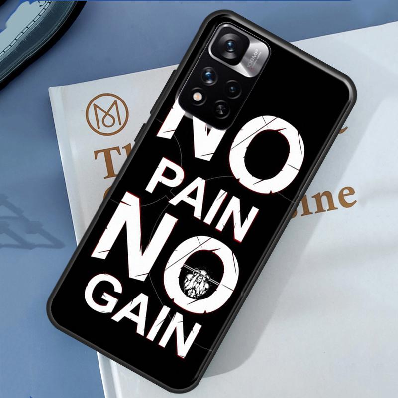 No Pain No Gain Training Case For Xiaomi Redmi Note 14 13 Pro 12 11 9 10 9S 10S 11S 12S Redmi 13C 10C 12C 14C Cover