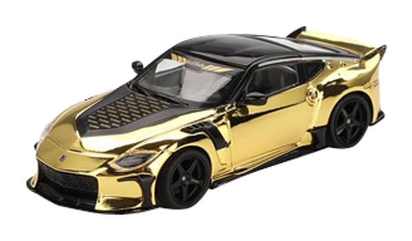 MINI GT Scale Nissan Z Veilside FFZ400 Gold Chrome Finished Model 1/64 (Left-Hand Drive) MGT00985-L