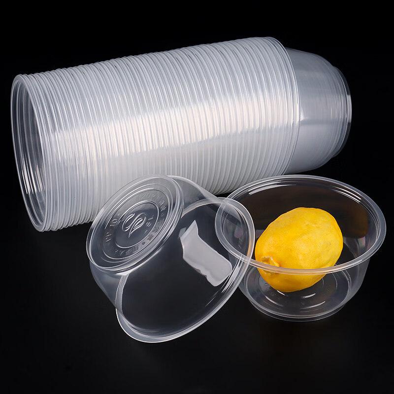 ZISIZ Disposable Food-Grade Plastic Bowls with Lids