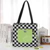 [hgTUP] Little Green Men Tote Bag, Canvas Tote Bag, Large Capacity, Alien Shoulder Bag, Canvas Tote Bag with Zipper and Interior Pocket, Eco Bag, Meet