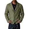 Leichte lässige Herren-Anzugjacke, Vintage-Farbe, einreihig, zwei Knöpfe, mit Leinenstruktur
