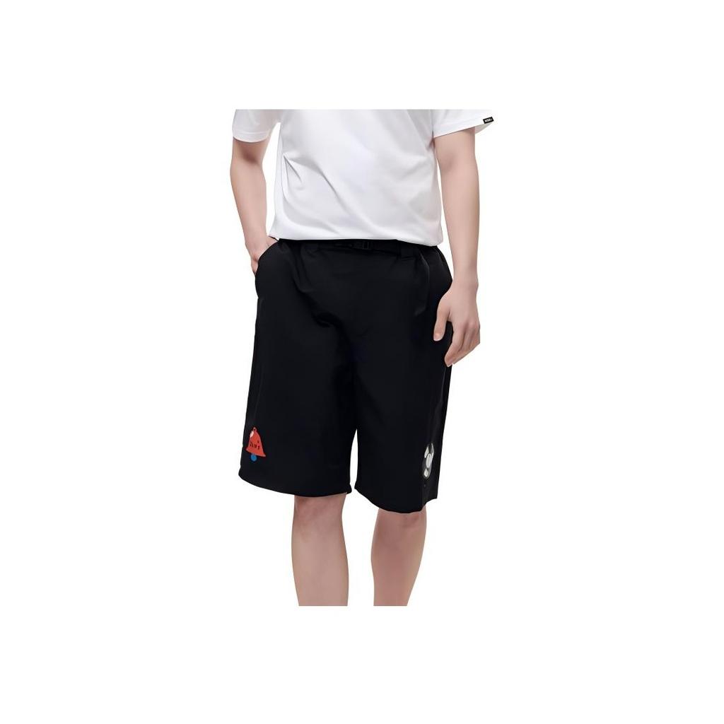 Vans Cartoon Logo Printed Elastic Fit Mid-Length Sports Casual Shorts Men shorts Black VN0A7TQWBLK