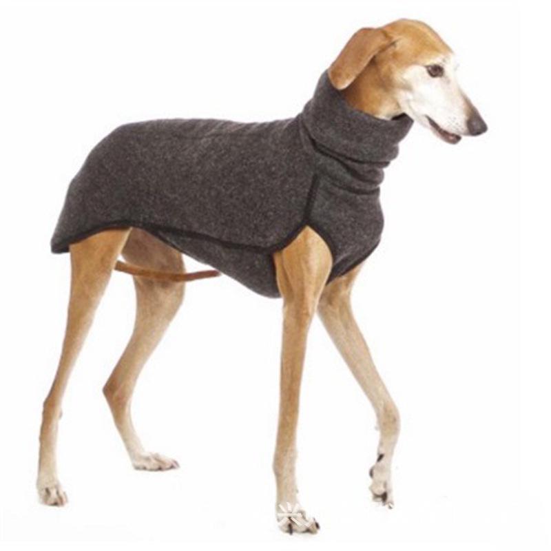 

Pet Dog Patchwork Solid Color High Collar Warm Clothing 4XL темно-серого
