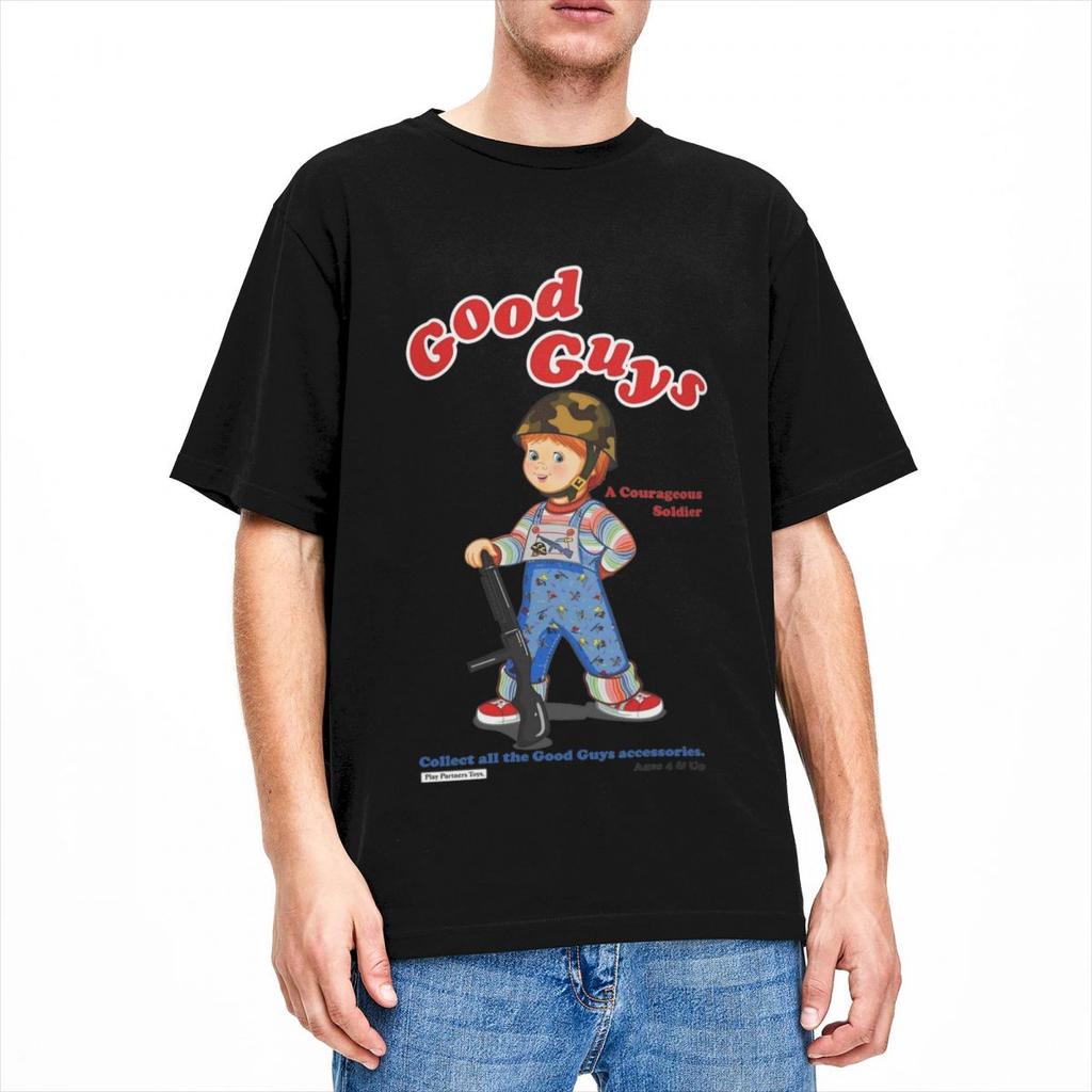 Good Guys Soldier Child's Play Chucky Merchandise T-Shirt for Men Women Horror 80s Chucky Doll Vintage Cotton Graphic Tees